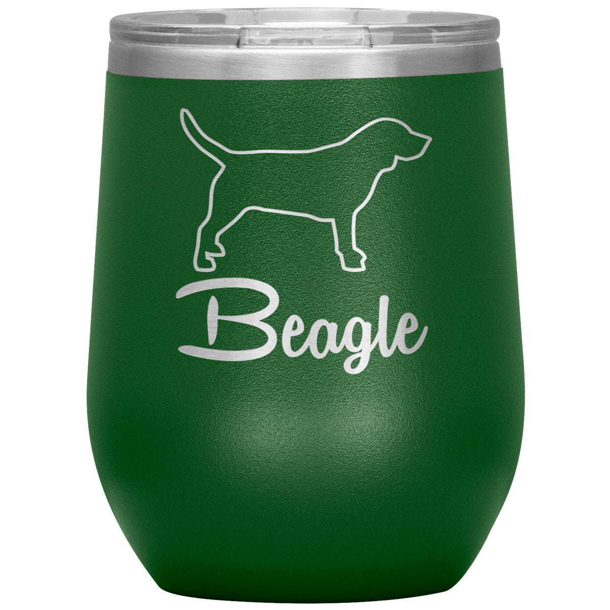 Beagle Dog Outlined Silhouette 12oz Wine Insulated Tumbler