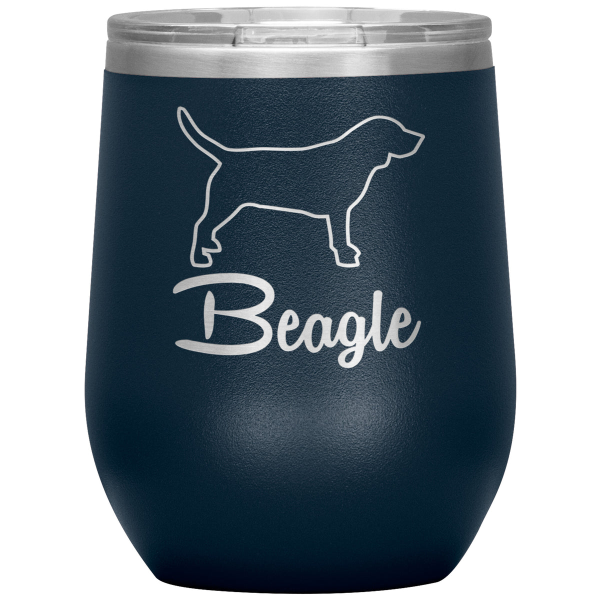 Beagle Dog Outlined Silhouette 12oz Wine Insulated Tumbler