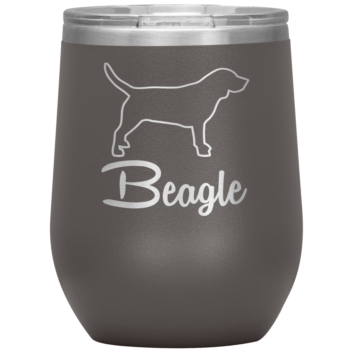 Beagle Dog Outlined Silhouette 12oz Wine Insulated Tumbler