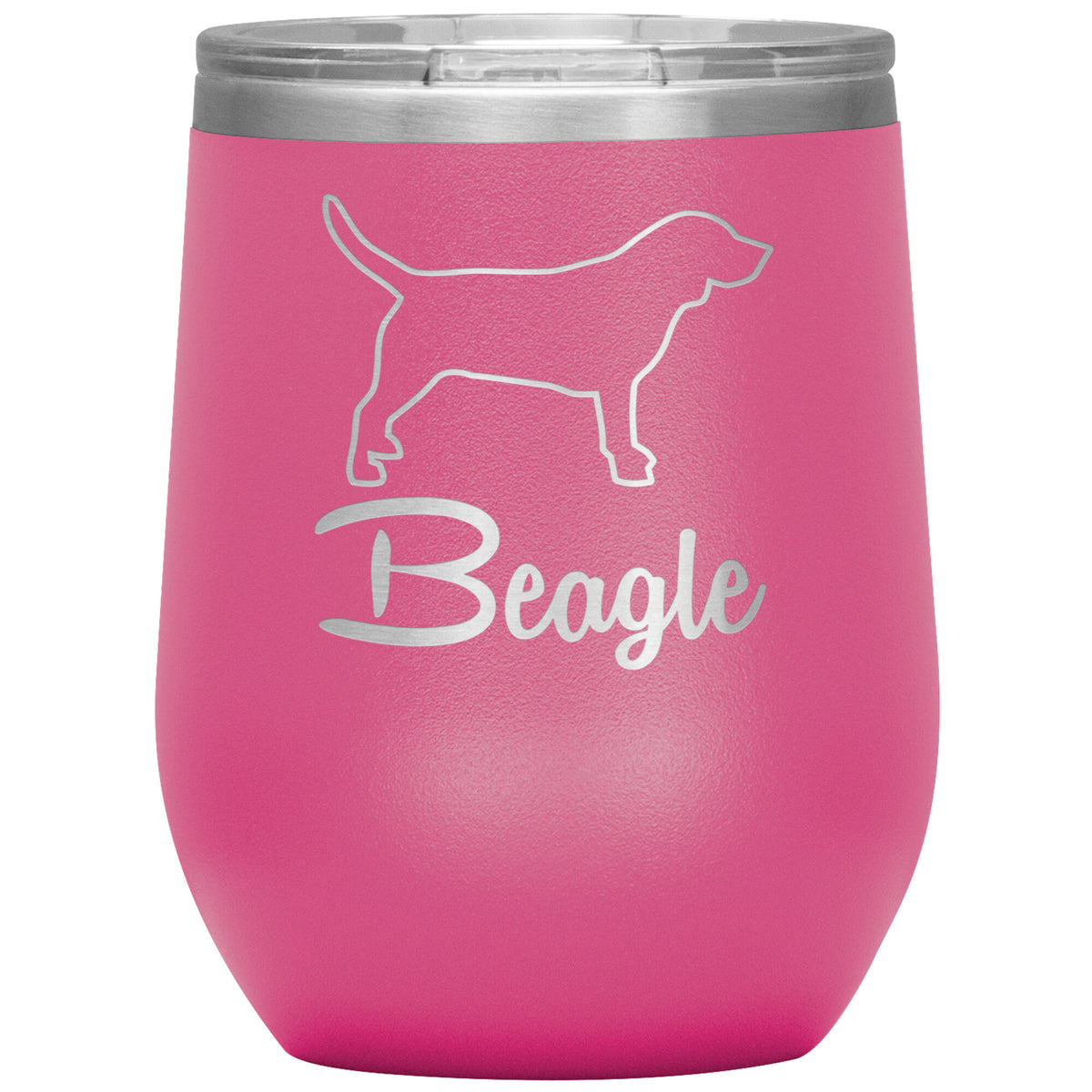 Beagle Dog Outlined Silhouette 12oz Wine Insulated Tumbler