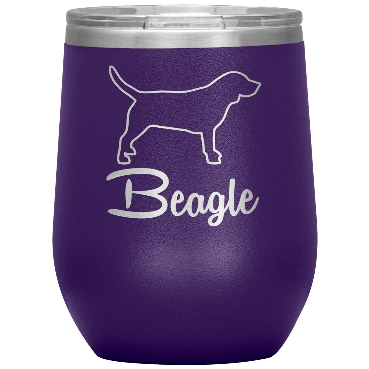 Beagle Dog Outlined Silhouette 12oz Wine Insulated Tumbler