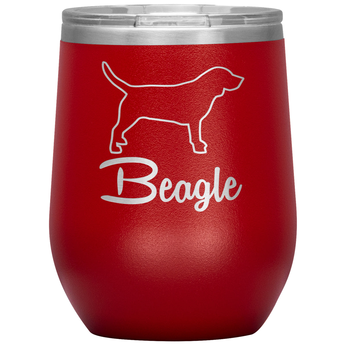Beagle Dog Outlined Silhouette 12oz Wine Insulated Tumbler