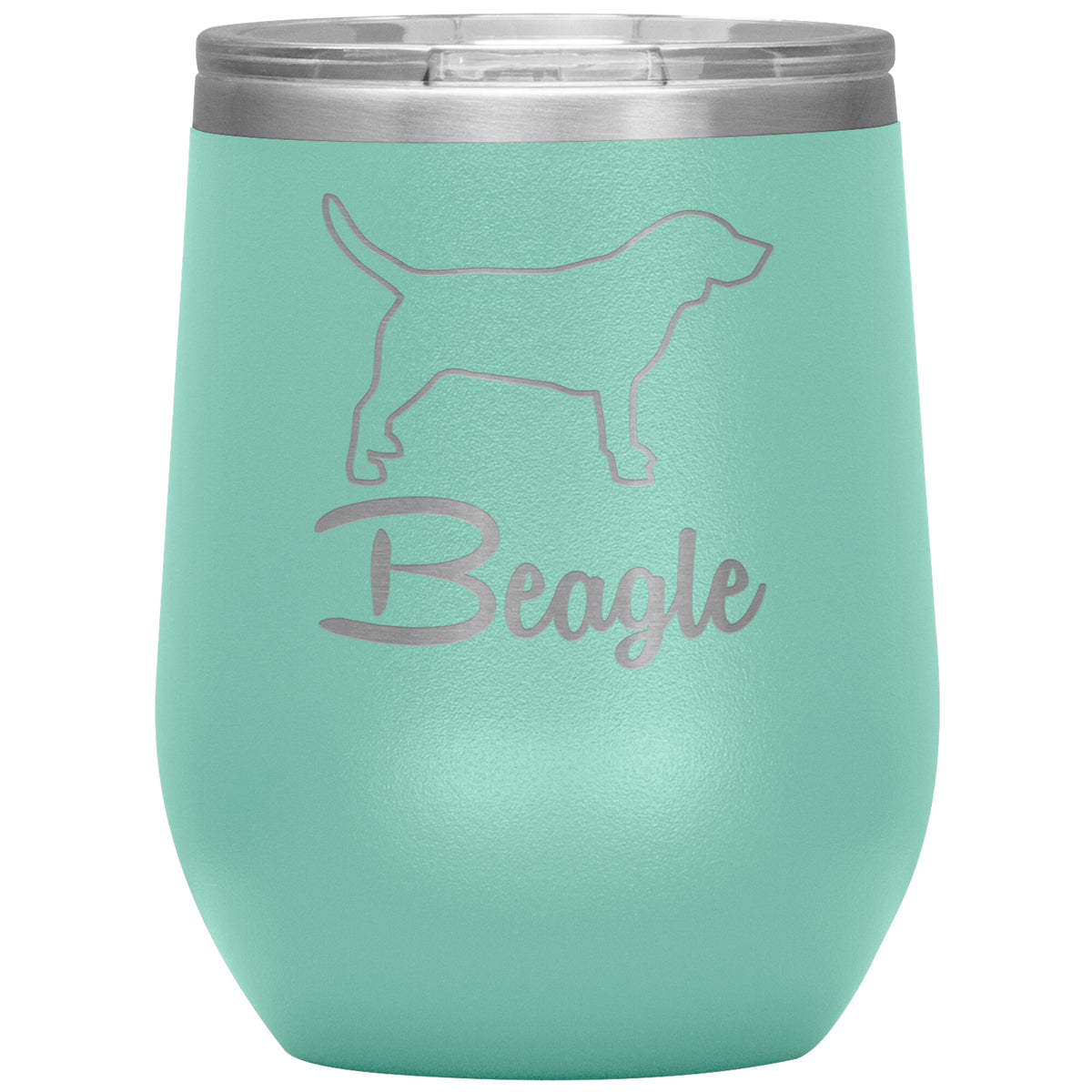 Beagle Dog Outlined Silhouette 12oz Wine Insulated Tumbler