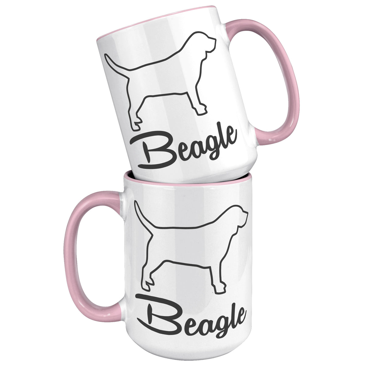 Beagle Dog Outlined Silhouette 15oz Accent Mug