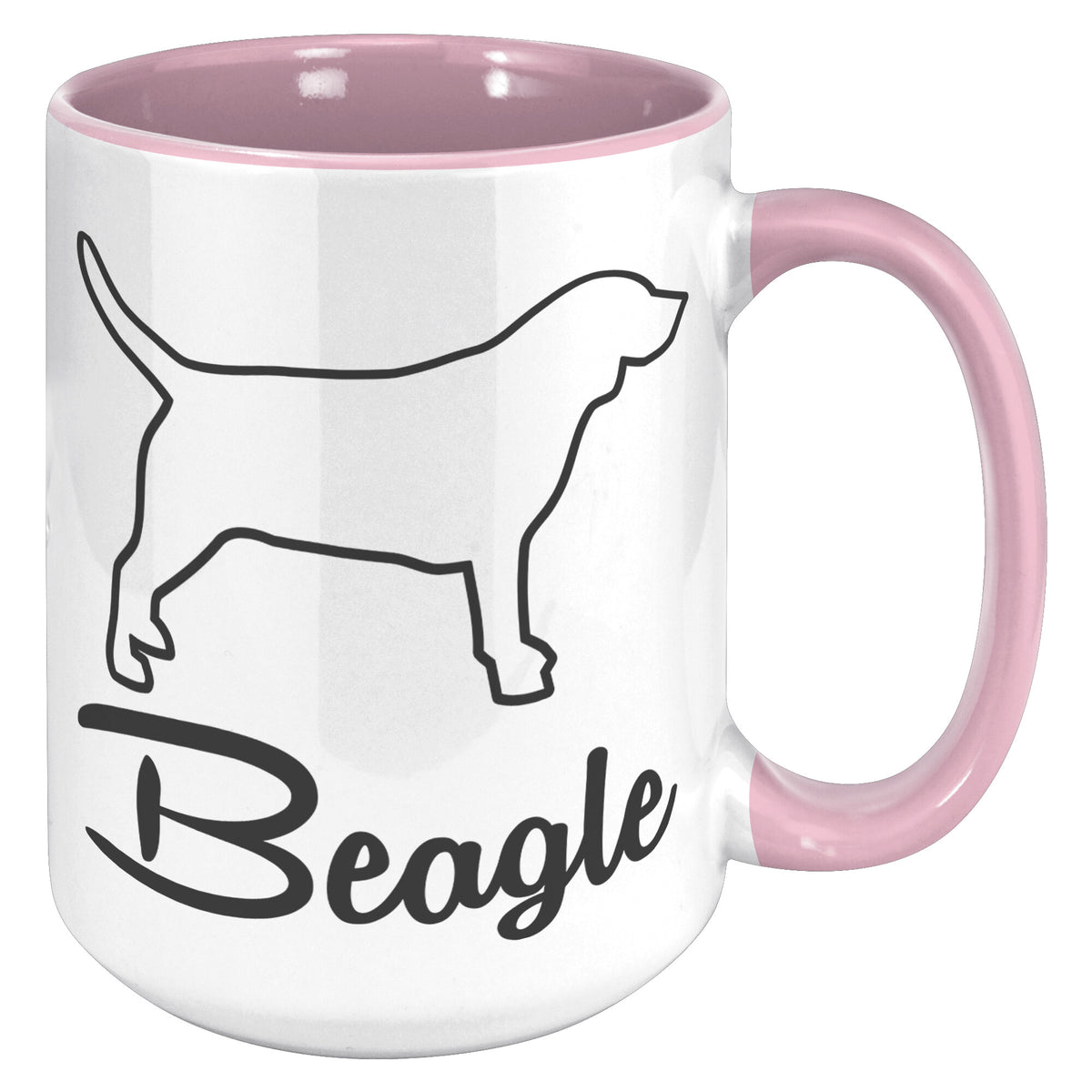 Beagle Dog Outlined Silhouette 15oz Accent Mug