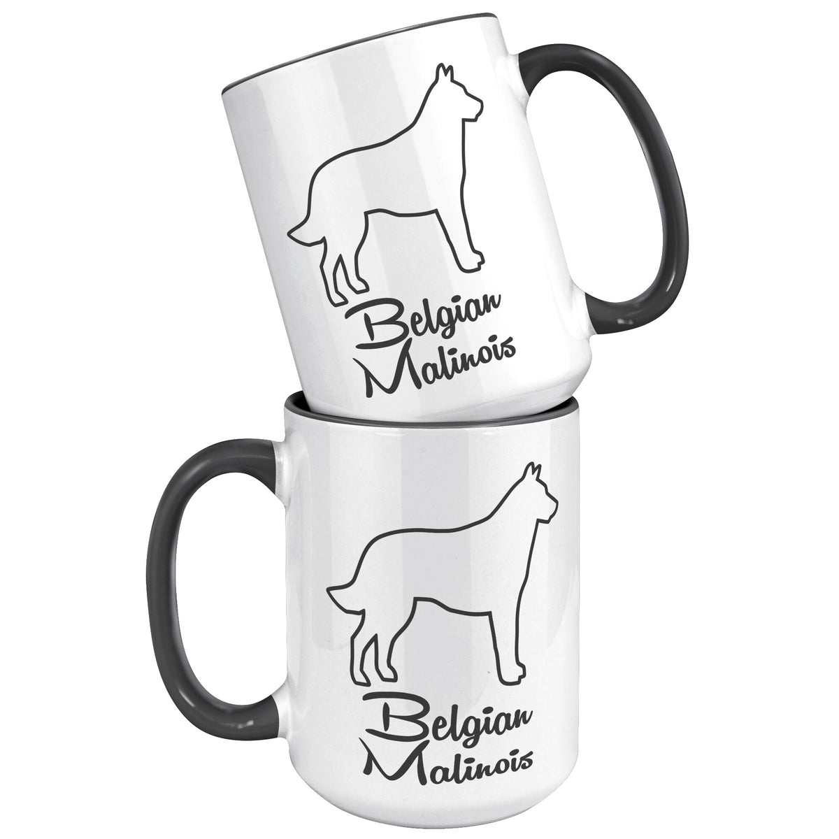 Belgian Malinois Dog Outlined Silhouette 15oz Accent Mug