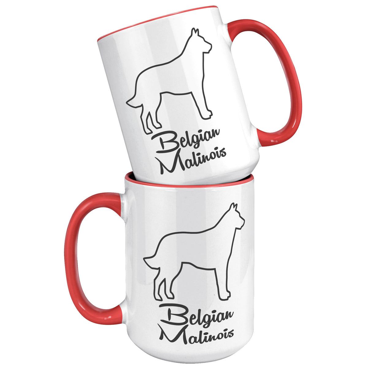 Belgian Malinois Dog Outlined Silhouette 15oz Accent Mug