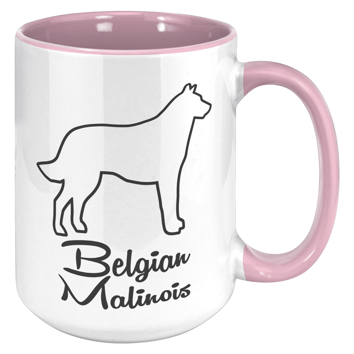 Belgian Malinois Dog Outlined Silhouette 15oz Accent Mug