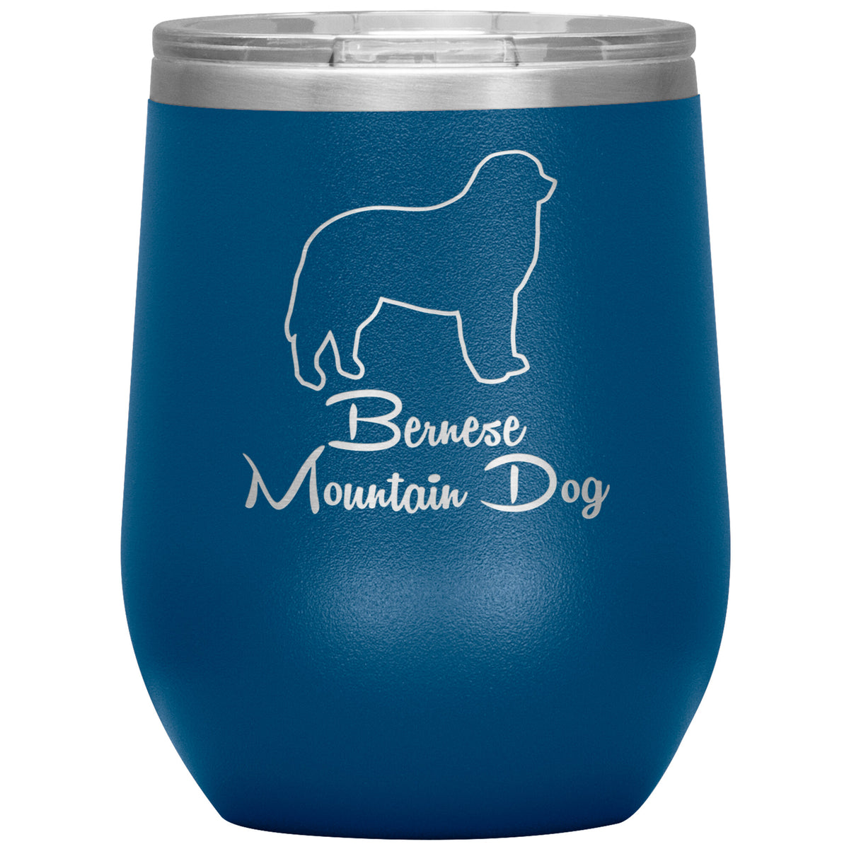 Bernese Mountain Dog Outlined Silhouette 12oz Wine Insulated Tumbler
