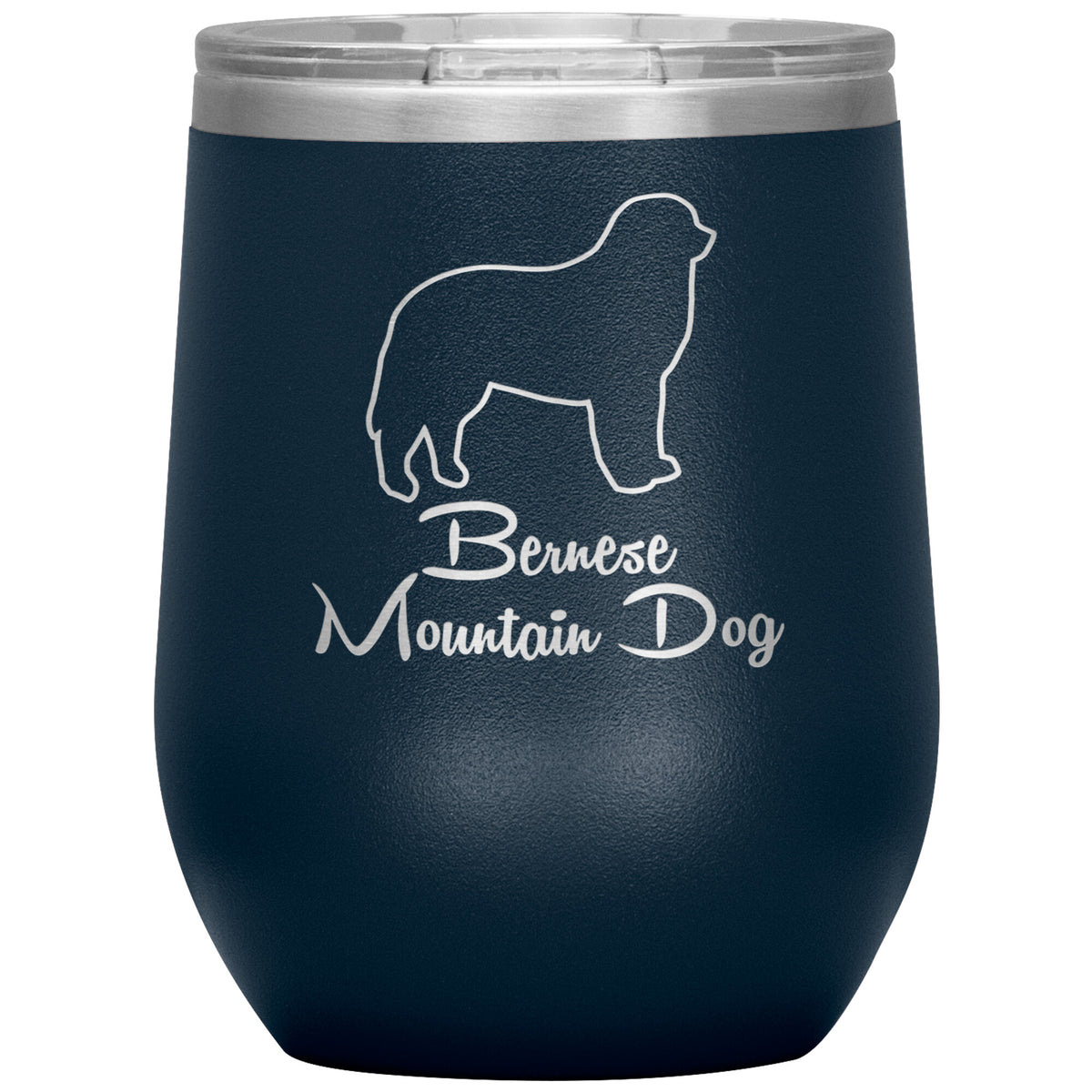 Bernese Mountain Dog Outlined Silhouette 12oz Wine Insulated Tumbler