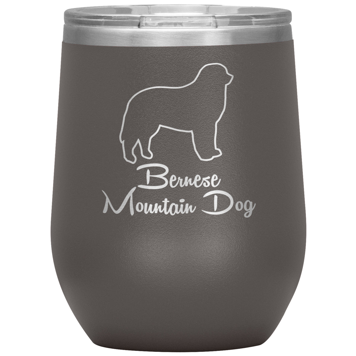 Bernese Mountain Dog Outlined Silhouette 12oz Wine Insulated Tumbler