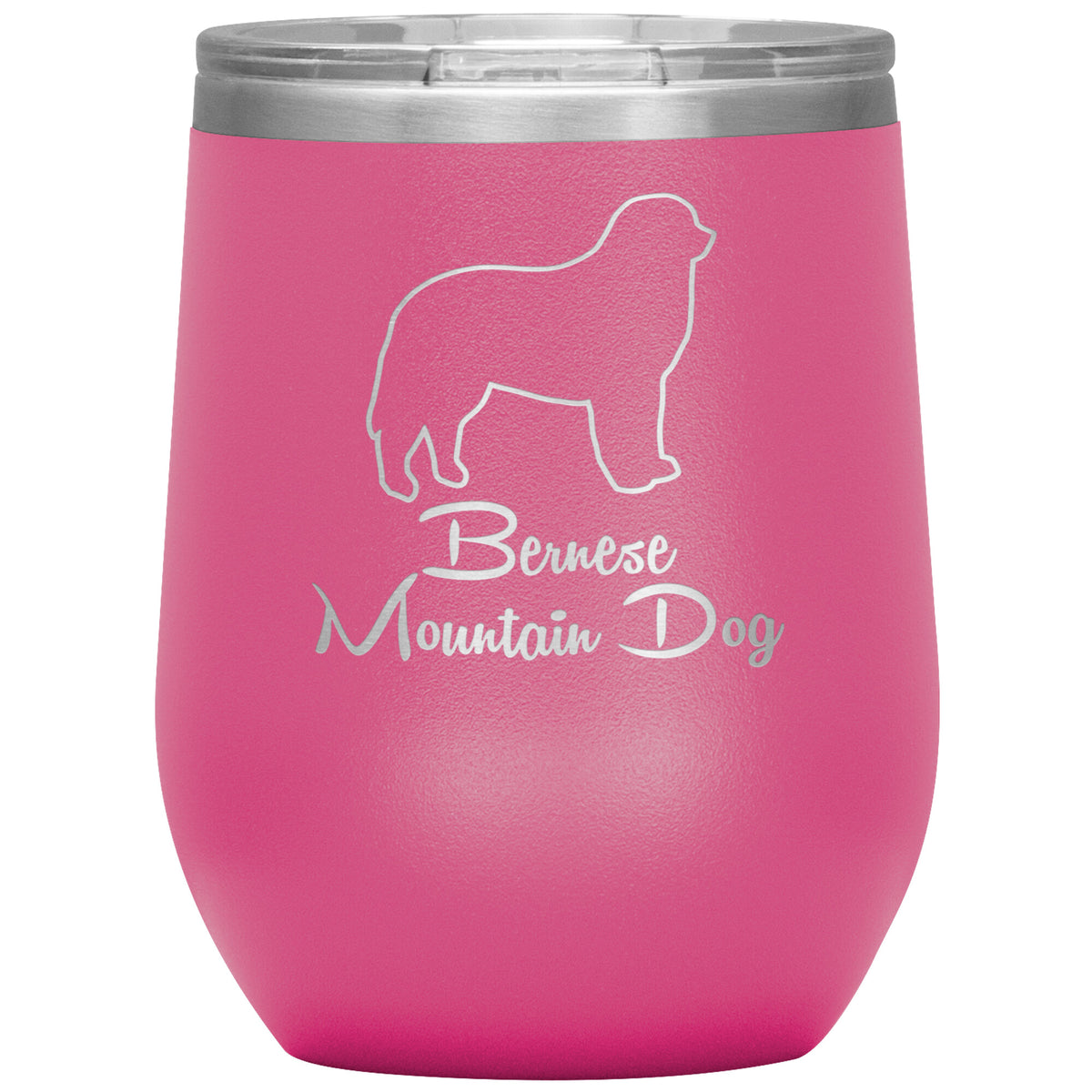 Bernese Mountain Dog Outlined Silhouette 12oz Wine Insulated Tumbler