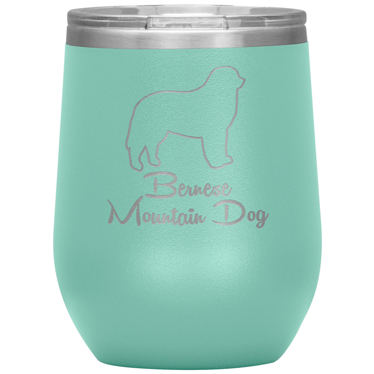 Bernese Mountain Dog Outlined Silhouette 12oz Wine Insulated Tumbler