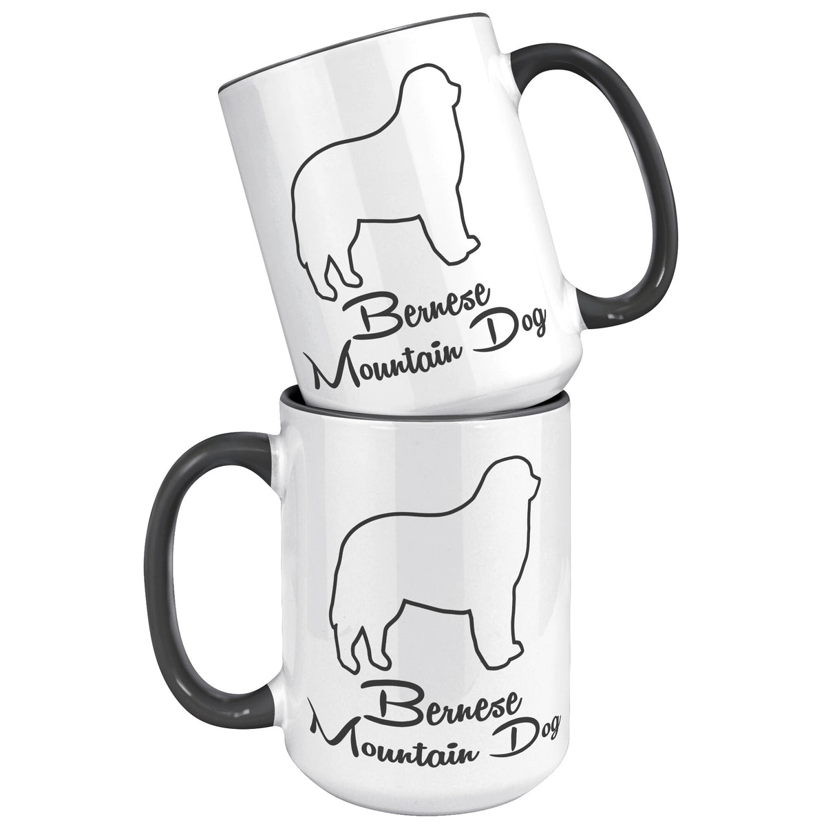Bernese Mountain Dog Outlined Silhouette 15oz Accent Mug
