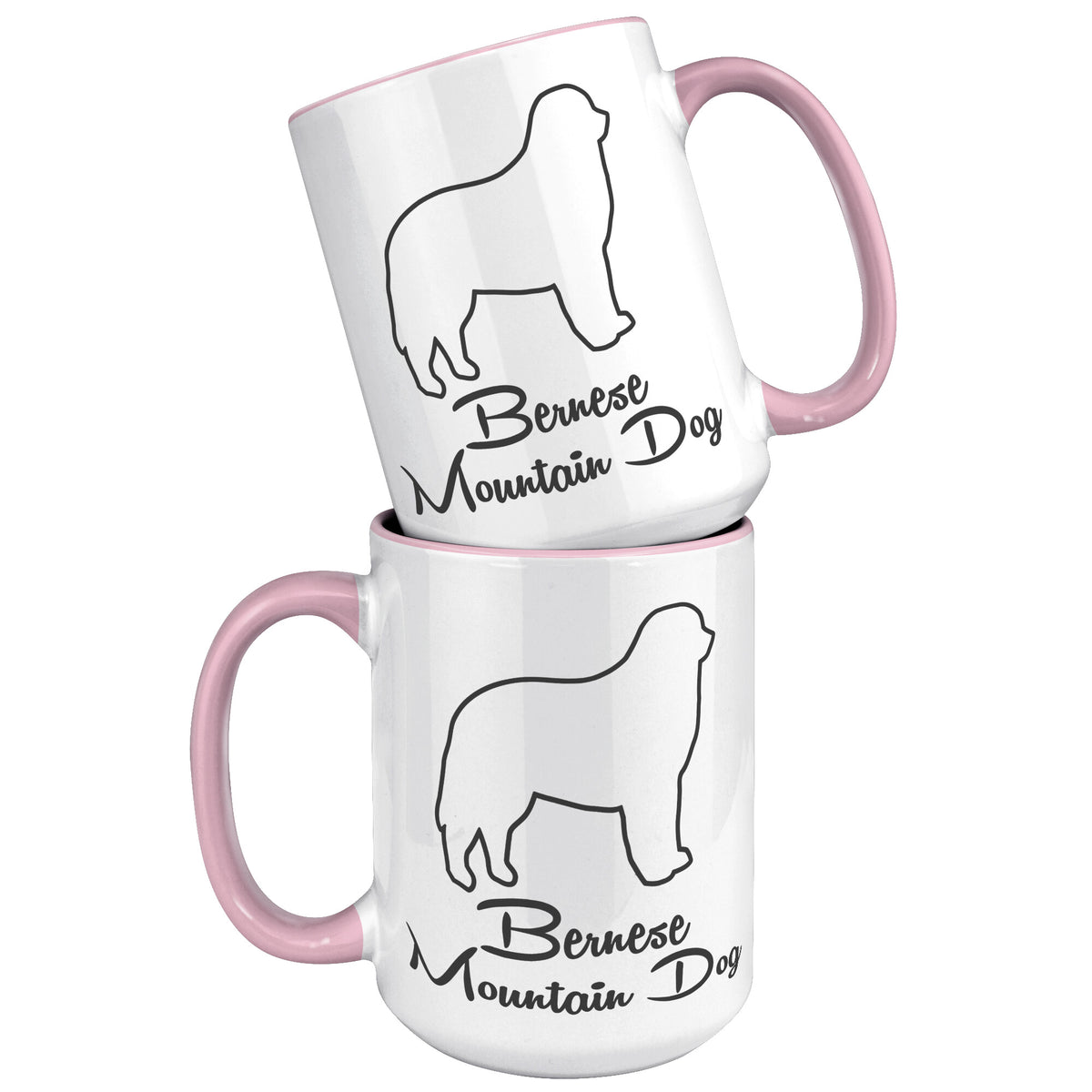Bernese Mountain Dog Outlined Silhouette 15oz Accent Mug