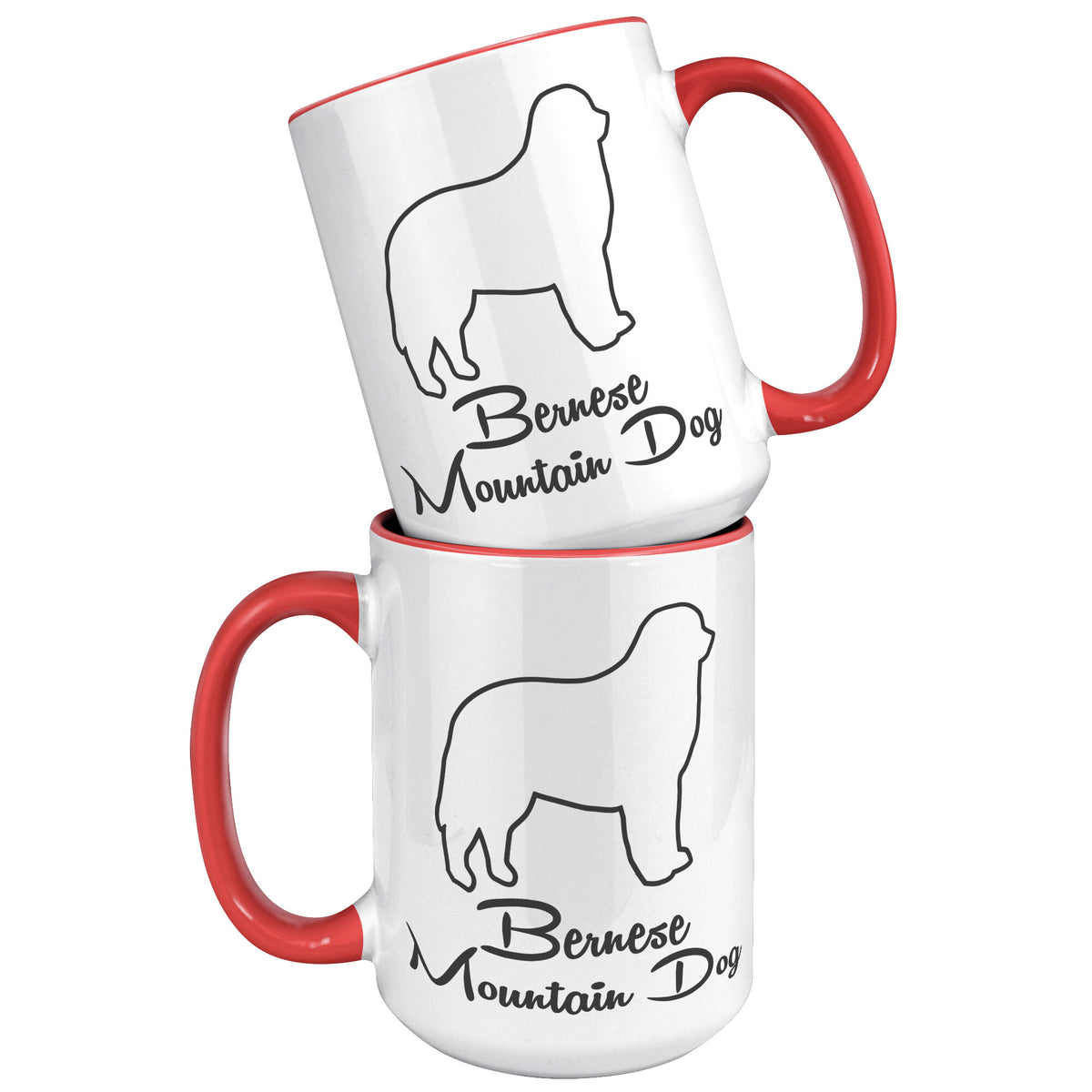 Bernese Mountain Dog Outlined Silhouette 15oz Accent Mug