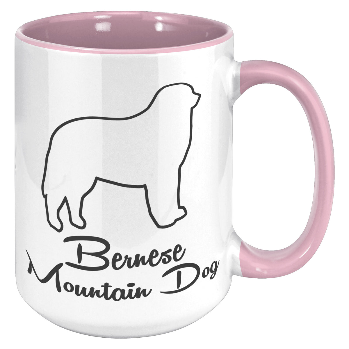 Bernese Mountain Dog Outlined Silhouette 15oz Accent Mug