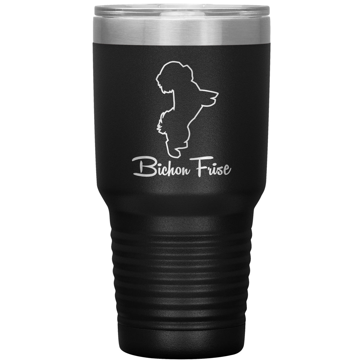 Bichon Frise Dog Outlined Silhouette 30oz Insulated Tumbler