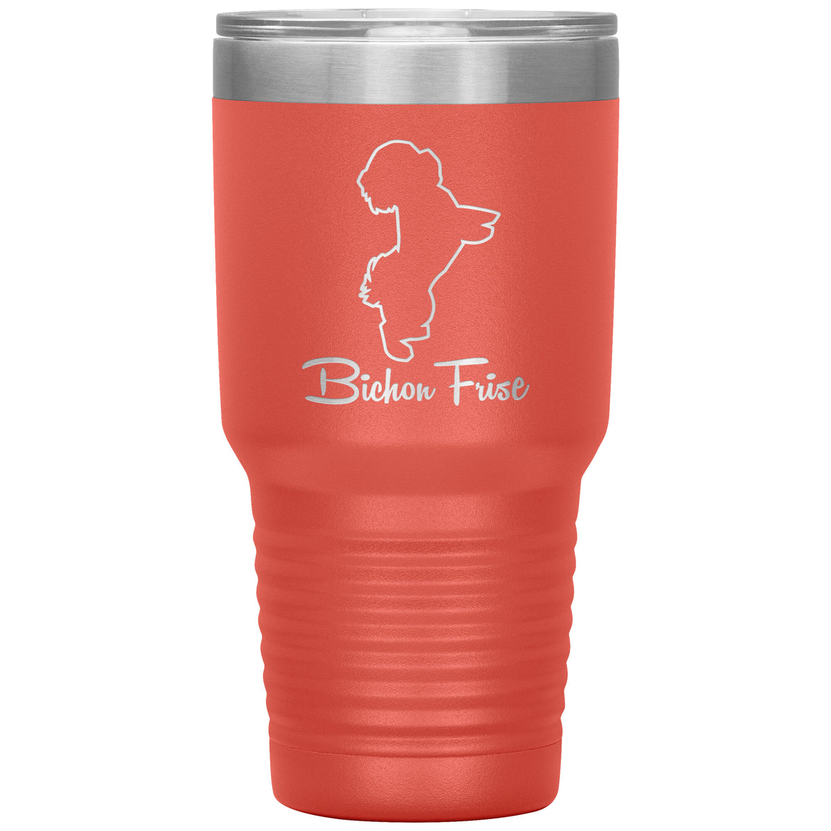 Bichon Frise Dog Outlined Silhouette 30oz Insulated Tumbler