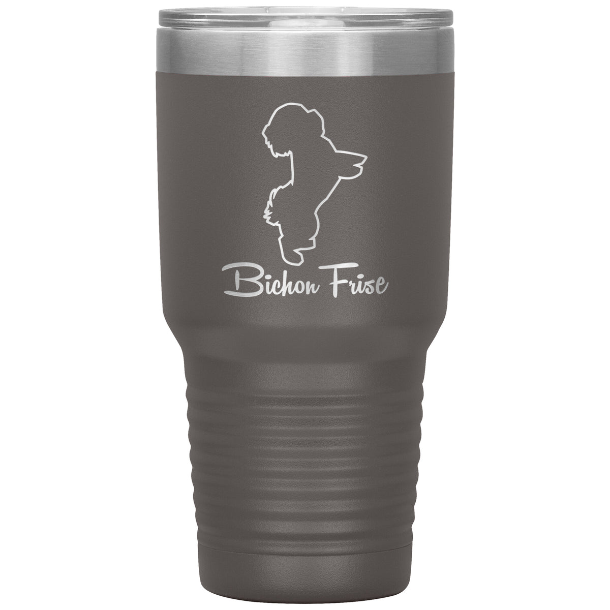 Bichon Frise Dog Outlined Silhouette 30oz Insulated Tumbler