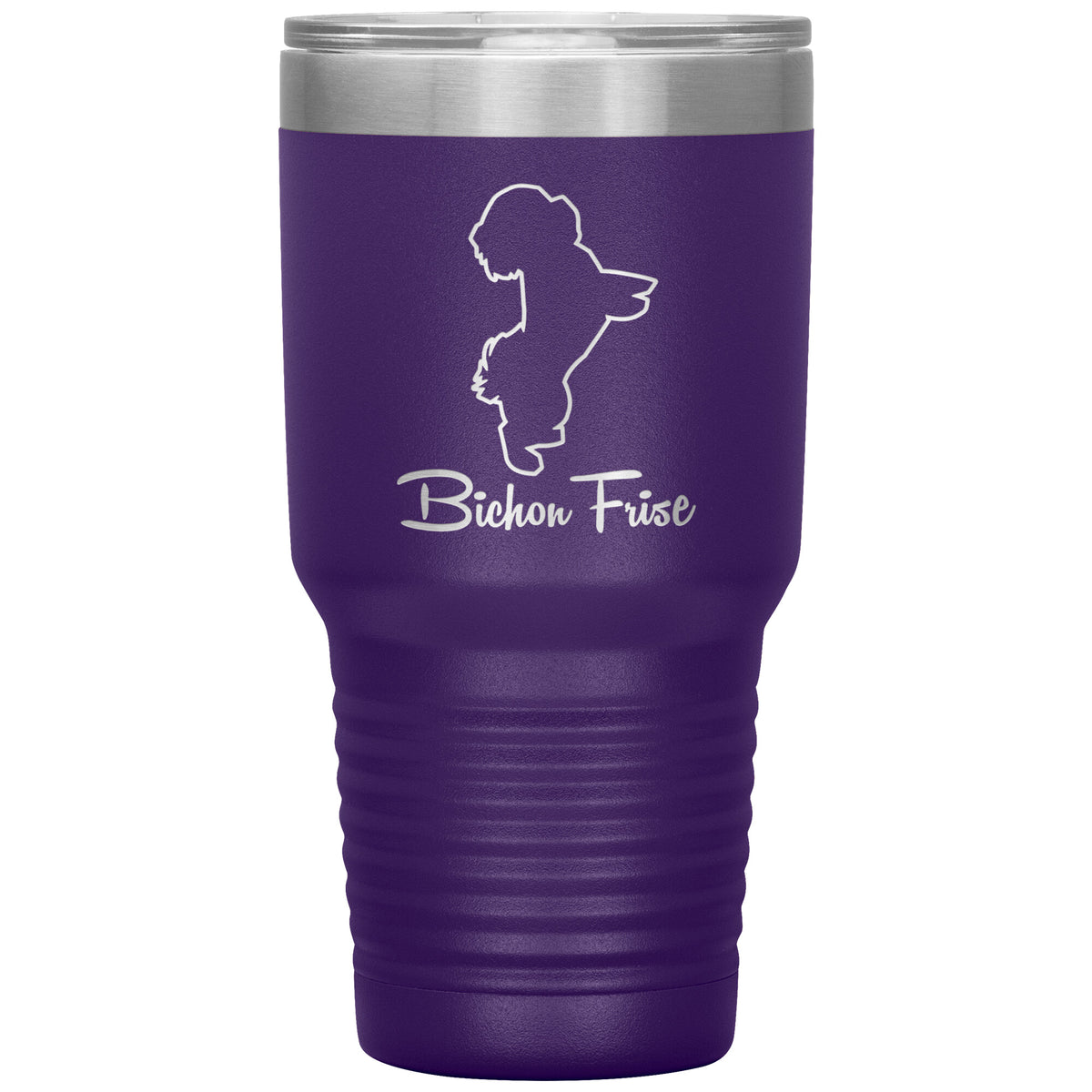 Bichon Frise Dog Outlined Silhouette 30oz Insulated Tumbler