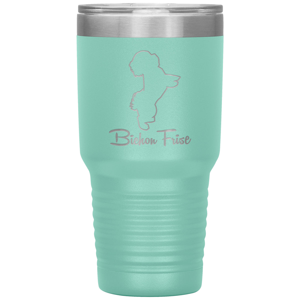 Bichon Frise Dog Outlined Silhouette 30oz Insulated Tumbler