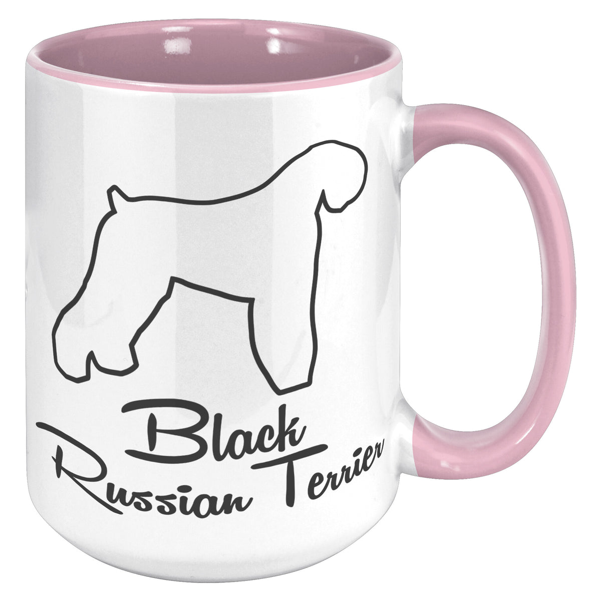 Black Russian Terrier Dog Outlined Silhouette 15oz Accent Mug