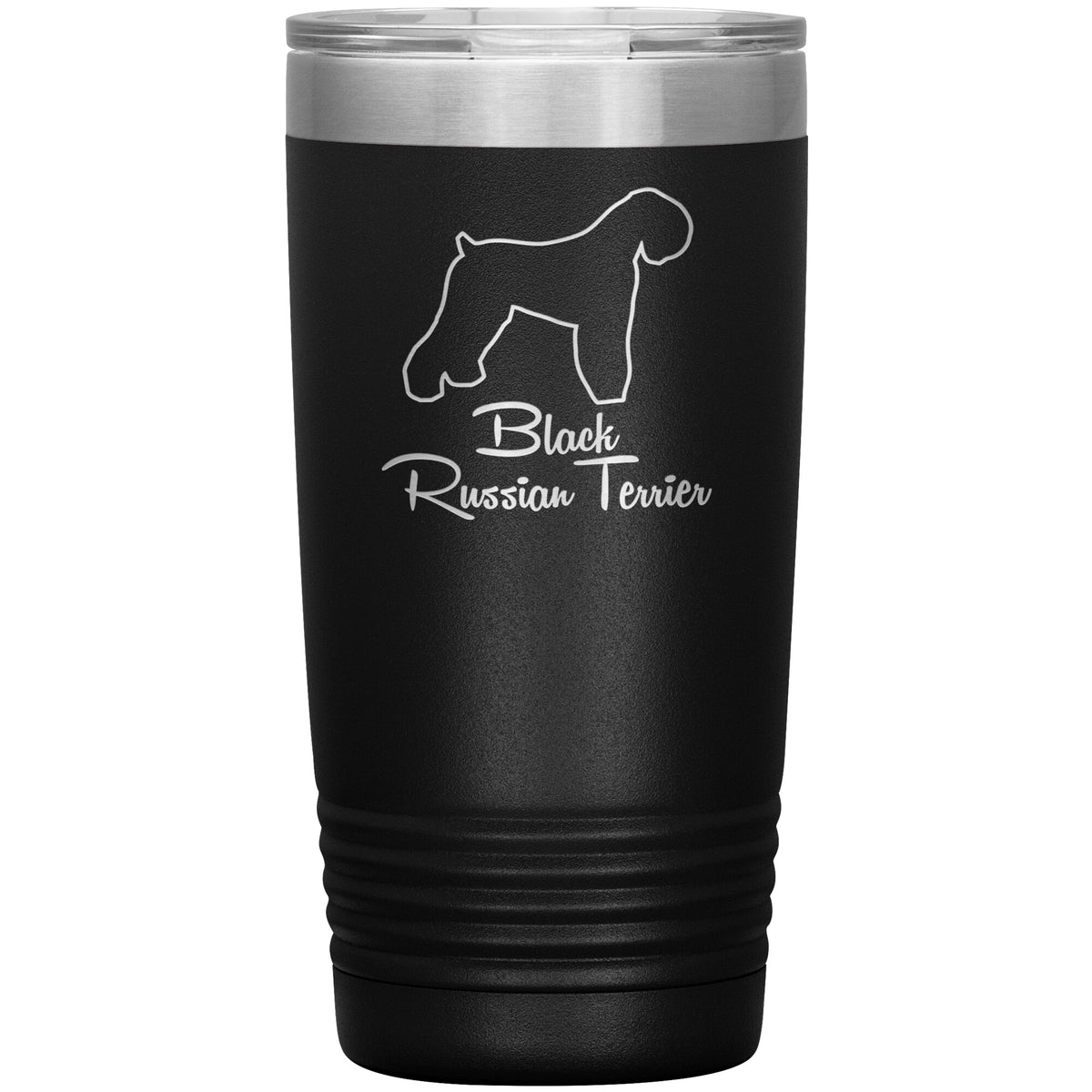 Black Russian Terrier Dog Outlined Silhouette 20oz Insulated Tumbler