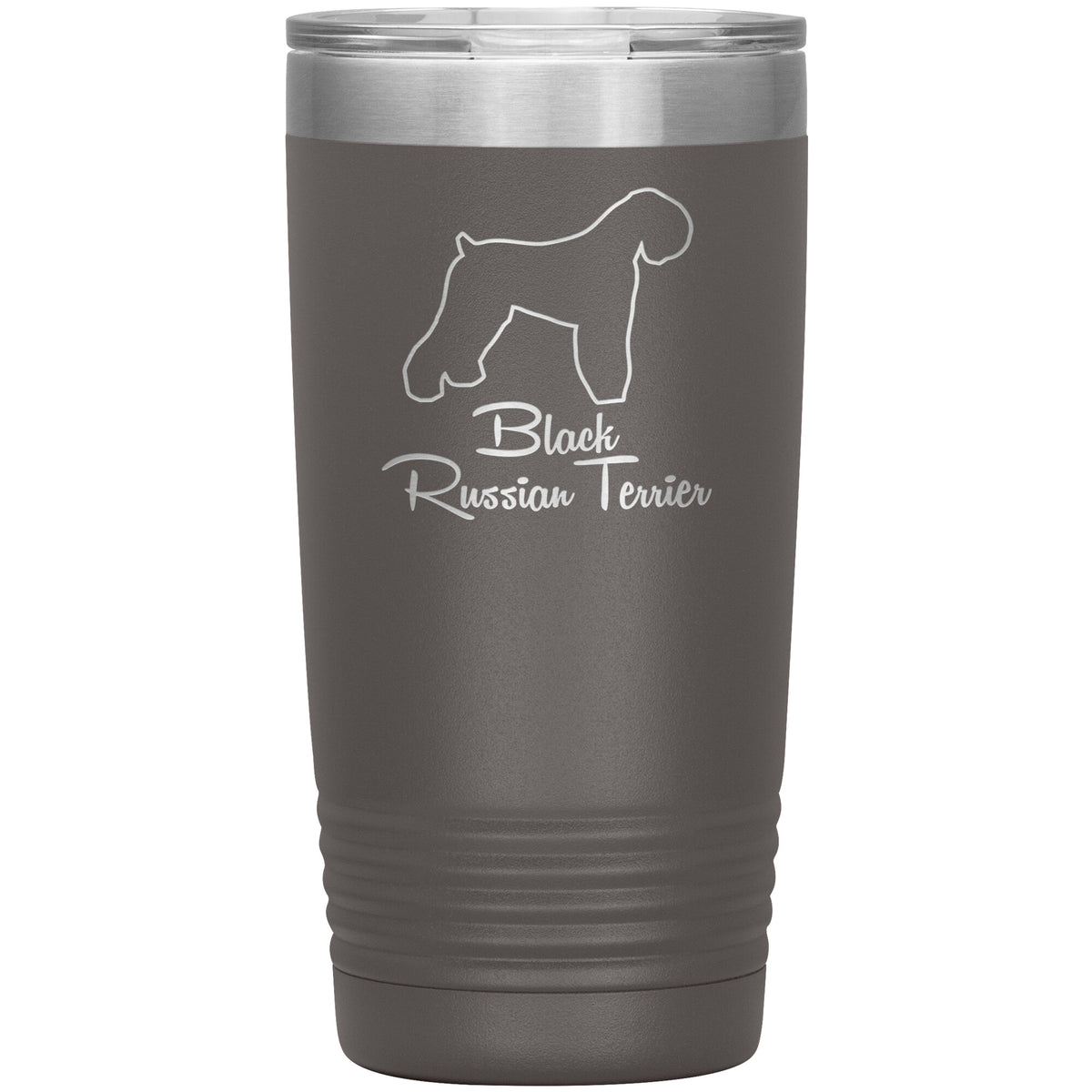 Black Russian Terrier Dog Outlined Silhouette 20oz Insulated Tumbler