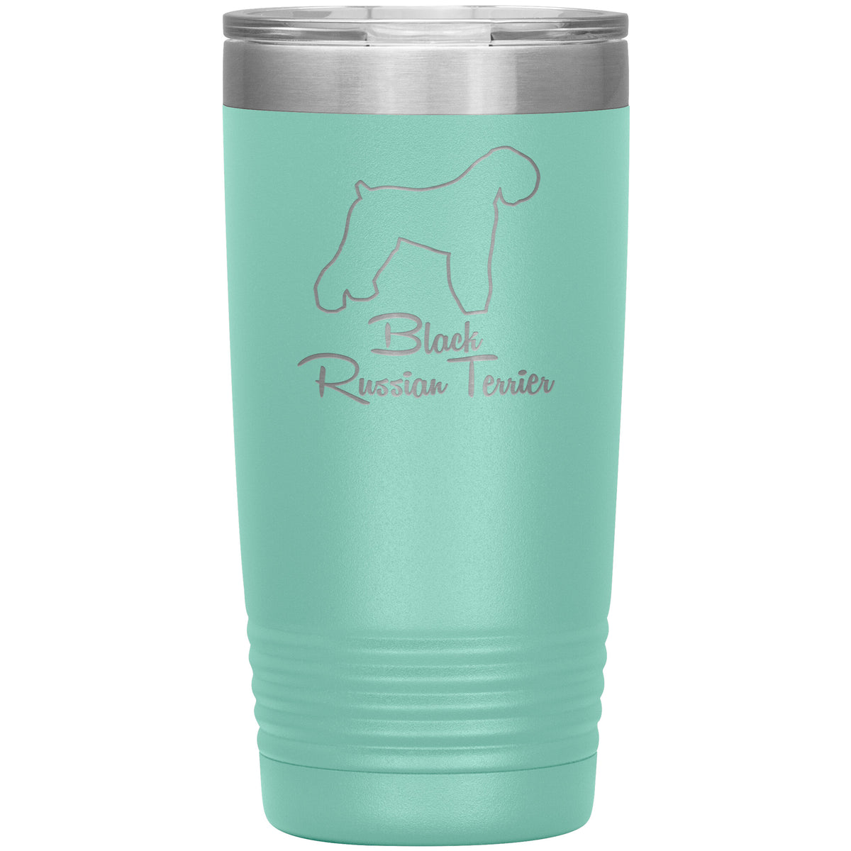 Black Russian Terrier Dog Outlined Silhouette 20oz Insulated Tumbler