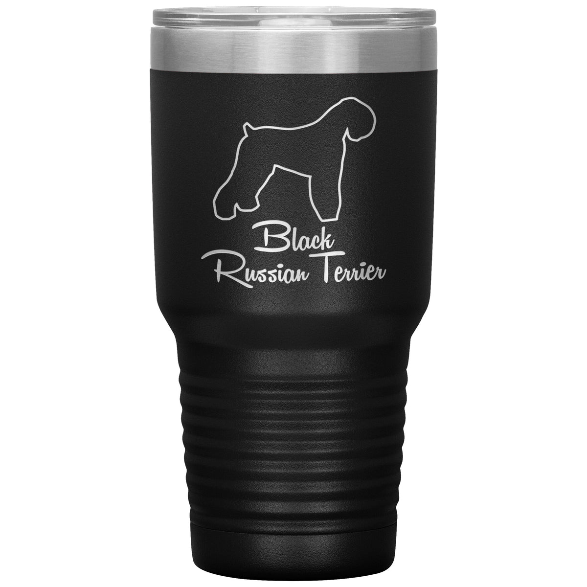 Black Russian Terrier Dog Outlined Silhouette 30oz Insulated Tumbler