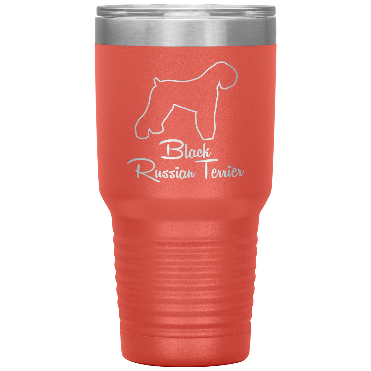 Black Russian Terrier Dog Outlined Silhouette 30oz Insulated Tumbler