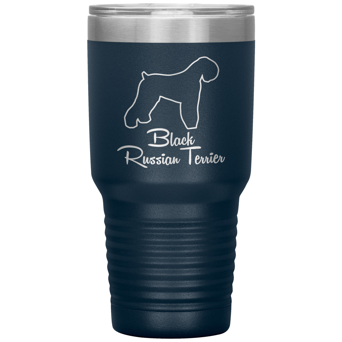 Black Russian Terrier Dog Outlined Silhouette 30oz Insulated Tumbler