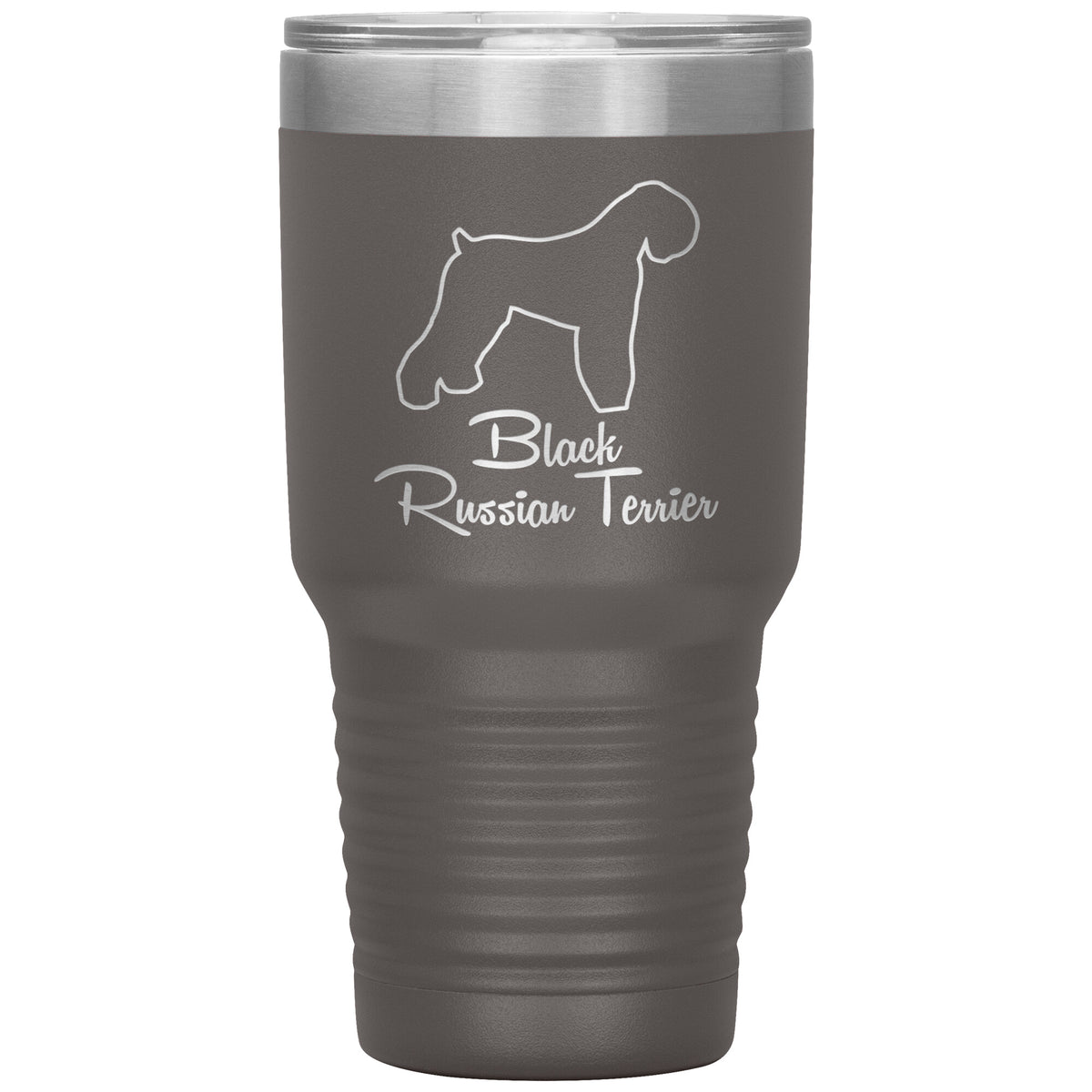 Black Russian Terrier Dog Outlined Silhouette 30oz Insulated Tumbler