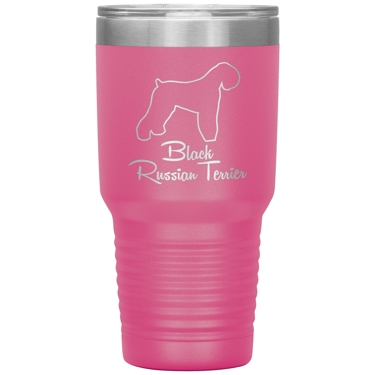 Black Russian Terrier Dog Outlined Silhouette 30oz Insulated Tumbler