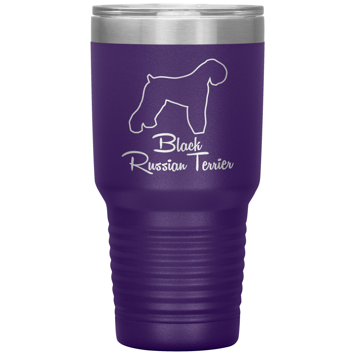 Black Russian Terrier Dog Outlined Silhouette 30oz Insulated Tumbler