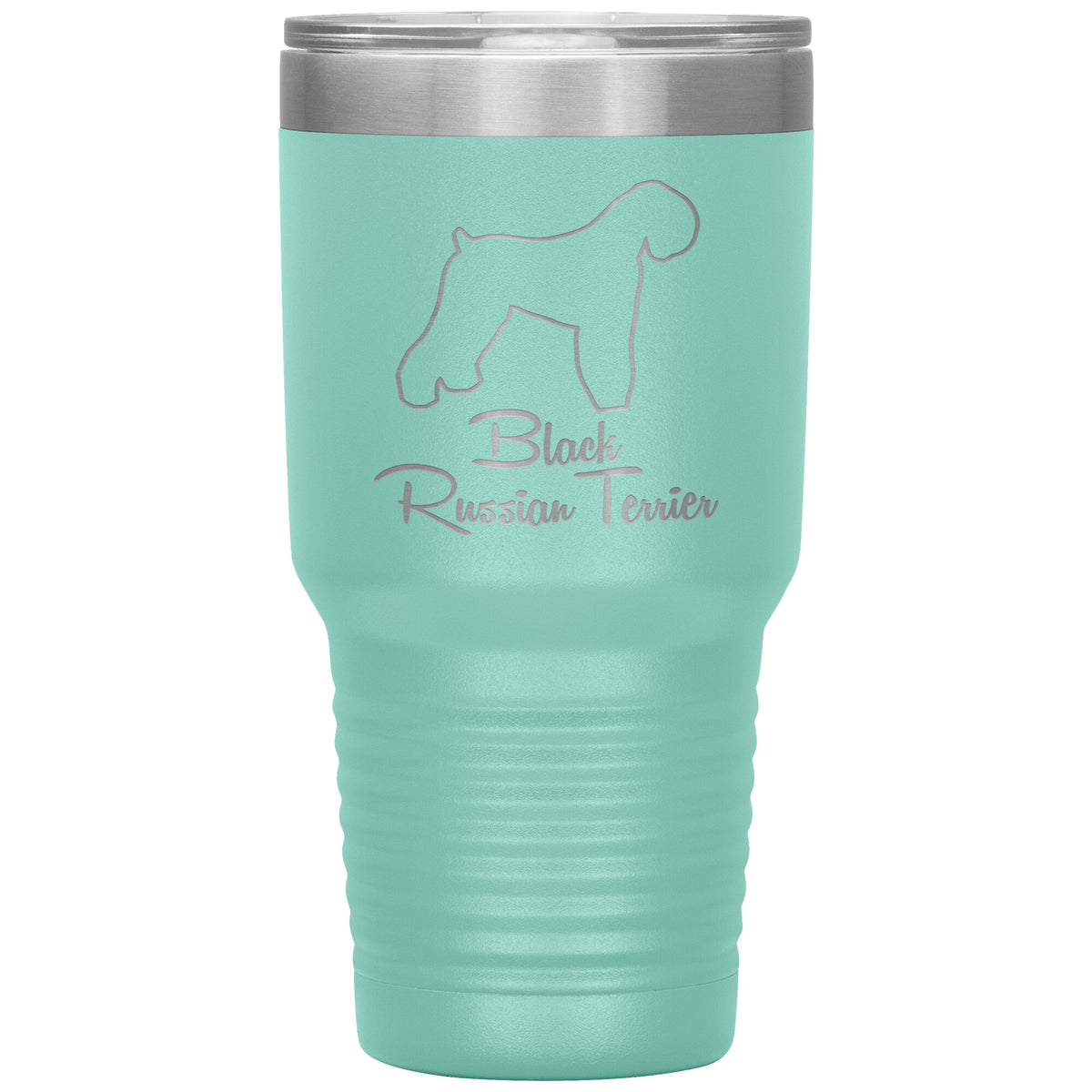 Black Russian Terrier Dog Outlined Silhouette 30oz Insulated Tumbler