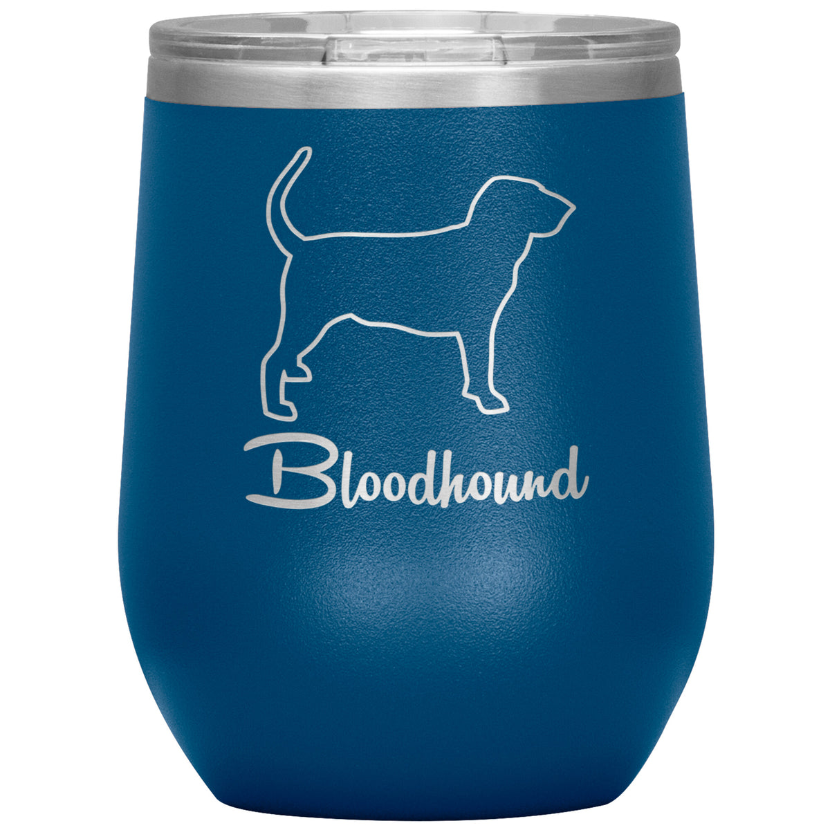 Bloodhound Dog Outlined Silhouette 12oz Wine Insulated Tumbler