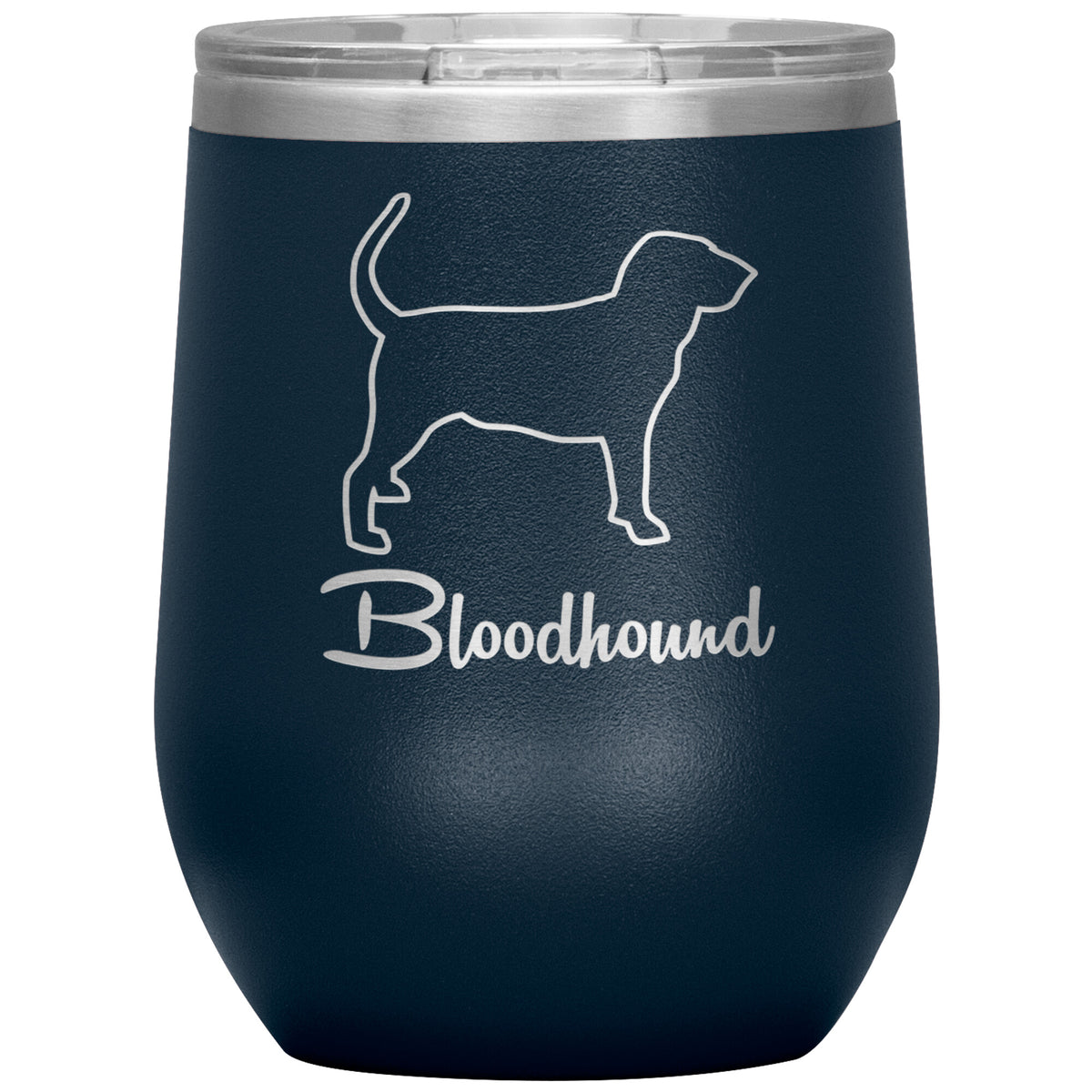 Bloodhound Dog Outlined Silhouette 12oz Wine Insulated Tumbler