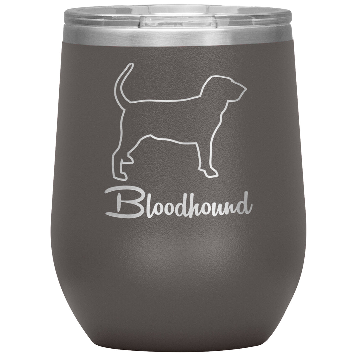 Bloodhound Dog Outlined Silhouette 12oz Wine Insulated Tumbler