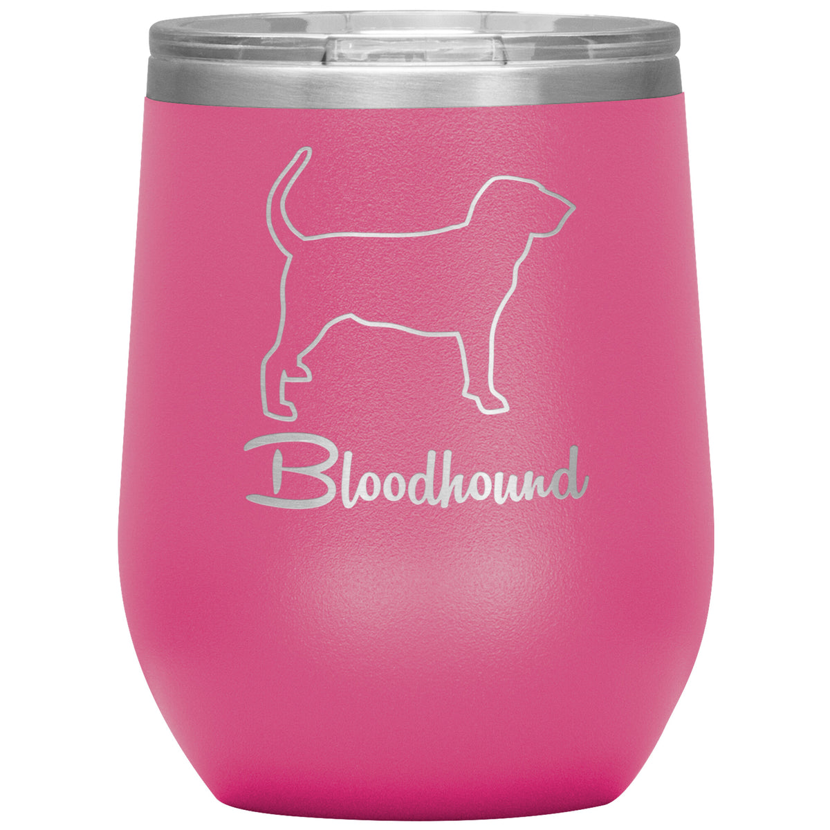 Bloodhound Dog Outlined Silhouette 12oz Wine Insulated Tumbler