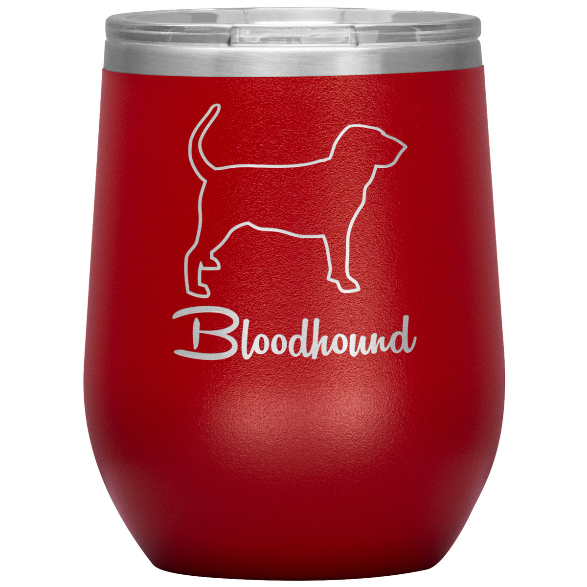 Bloodhound Dog Outlined Silhouette 12oz Wine Insulated Tumbler