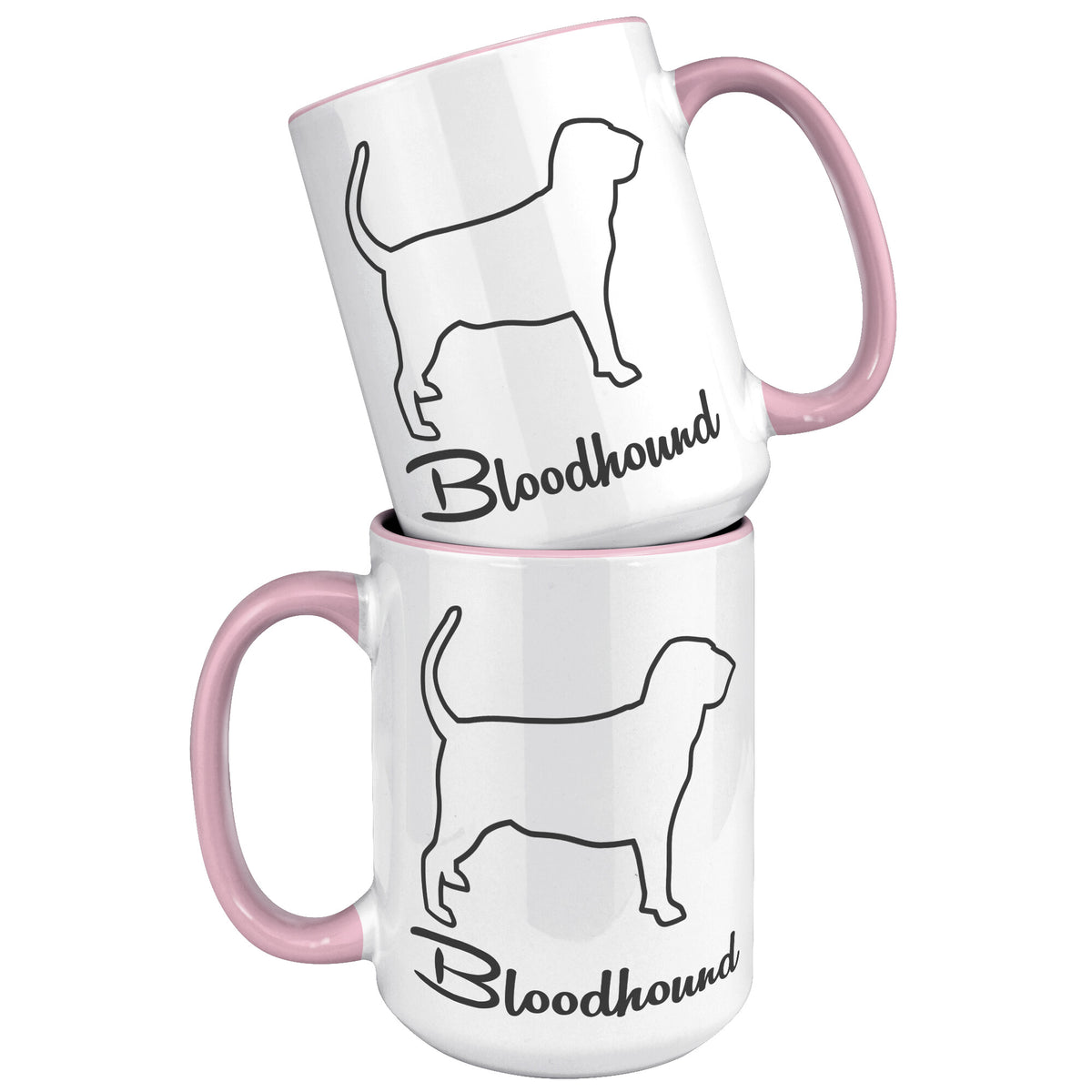 Bloodhound Dog Outlined Silhouette 15oz Accent Mug