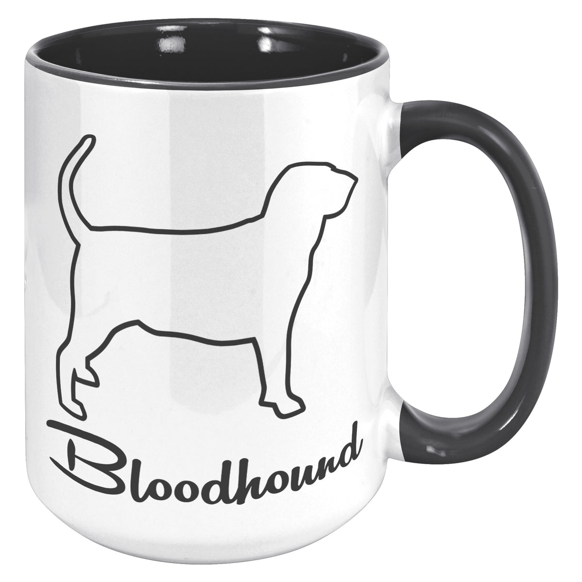 Bloodhound Dog Outlined Silhouette 15oz Accent Mug