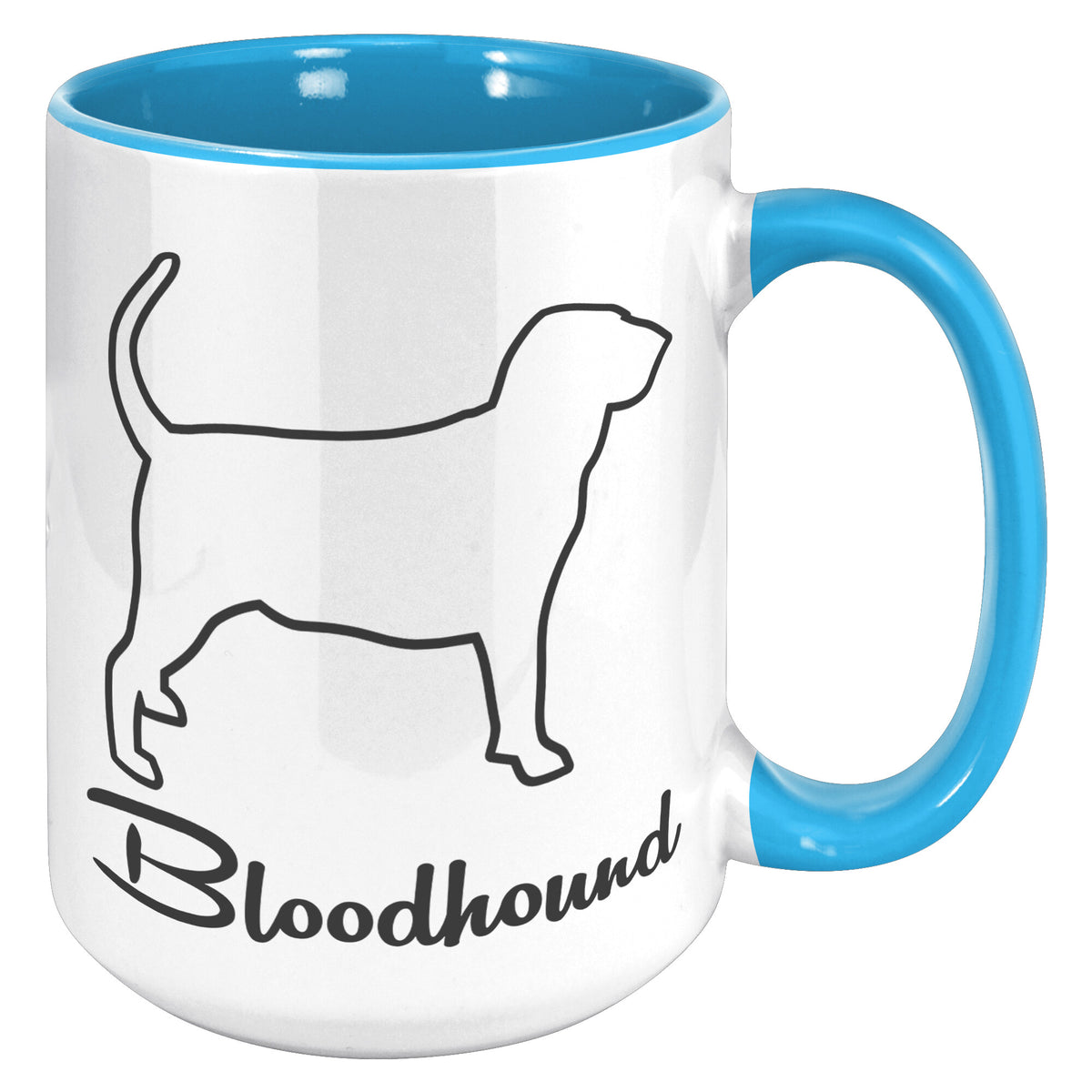Bloodhound Dog Outlined Silhouette 15oz Accent Mug