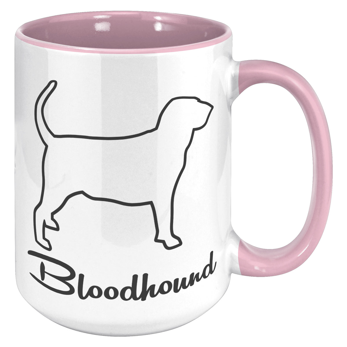 Bloodhound Dog Outlined Silhouette 15oz Accent Mug
