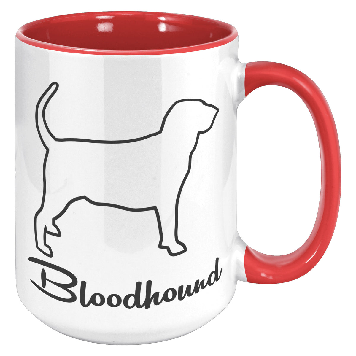 Bloodhound Dog Outlined Silhouette 15oz Accent Mug
