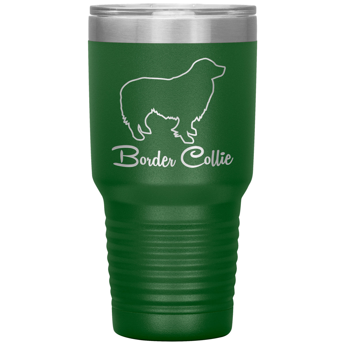 Border Collie Dog Outlined Silhouette 30oz Insulated Tumbler