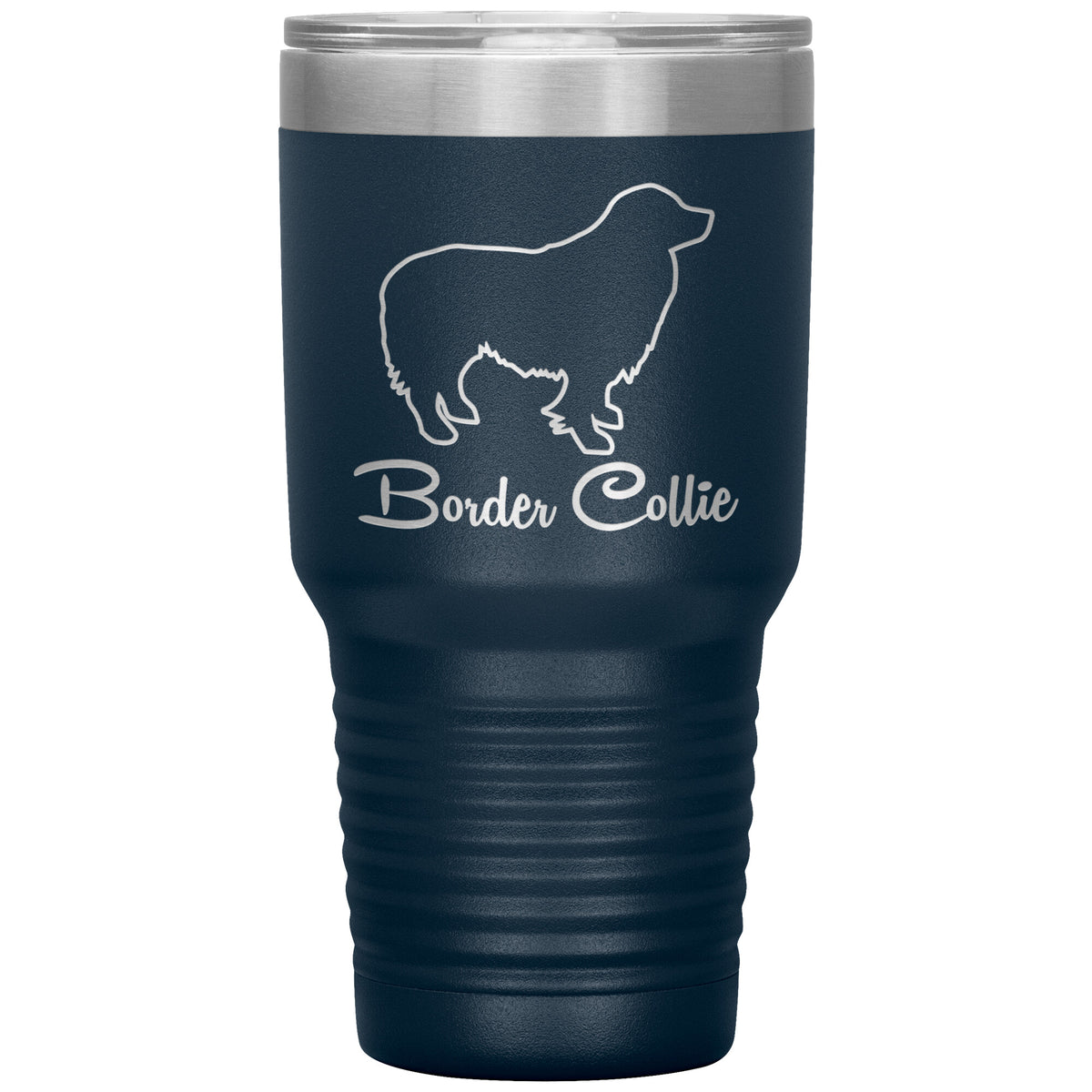 Border Collie Dog Outlined Silhouette 30oz Insulated Tumbler