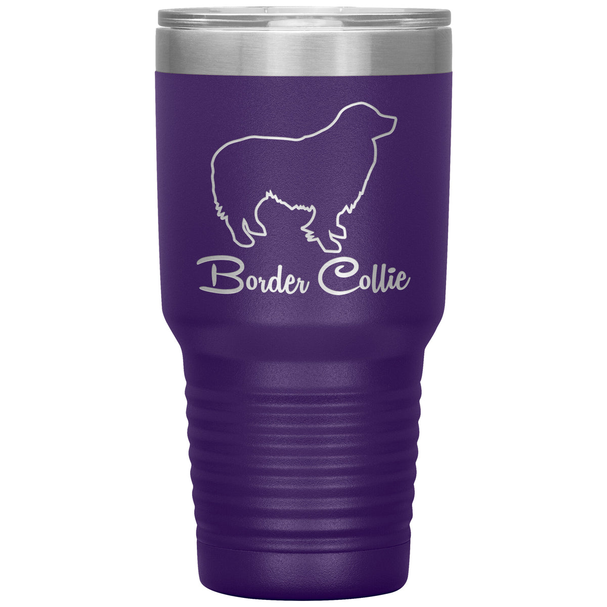 Border Collie Dog Outlined Silhouette 30oz Insulated Tumbler